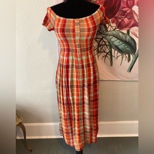 UO Plaid Midi Dress